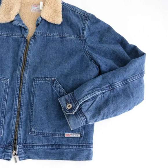 Vintage Levi's Dry Goods Trucker Winter Denim Jacket with Sherpa Lining Medium - Picture 7 of 14